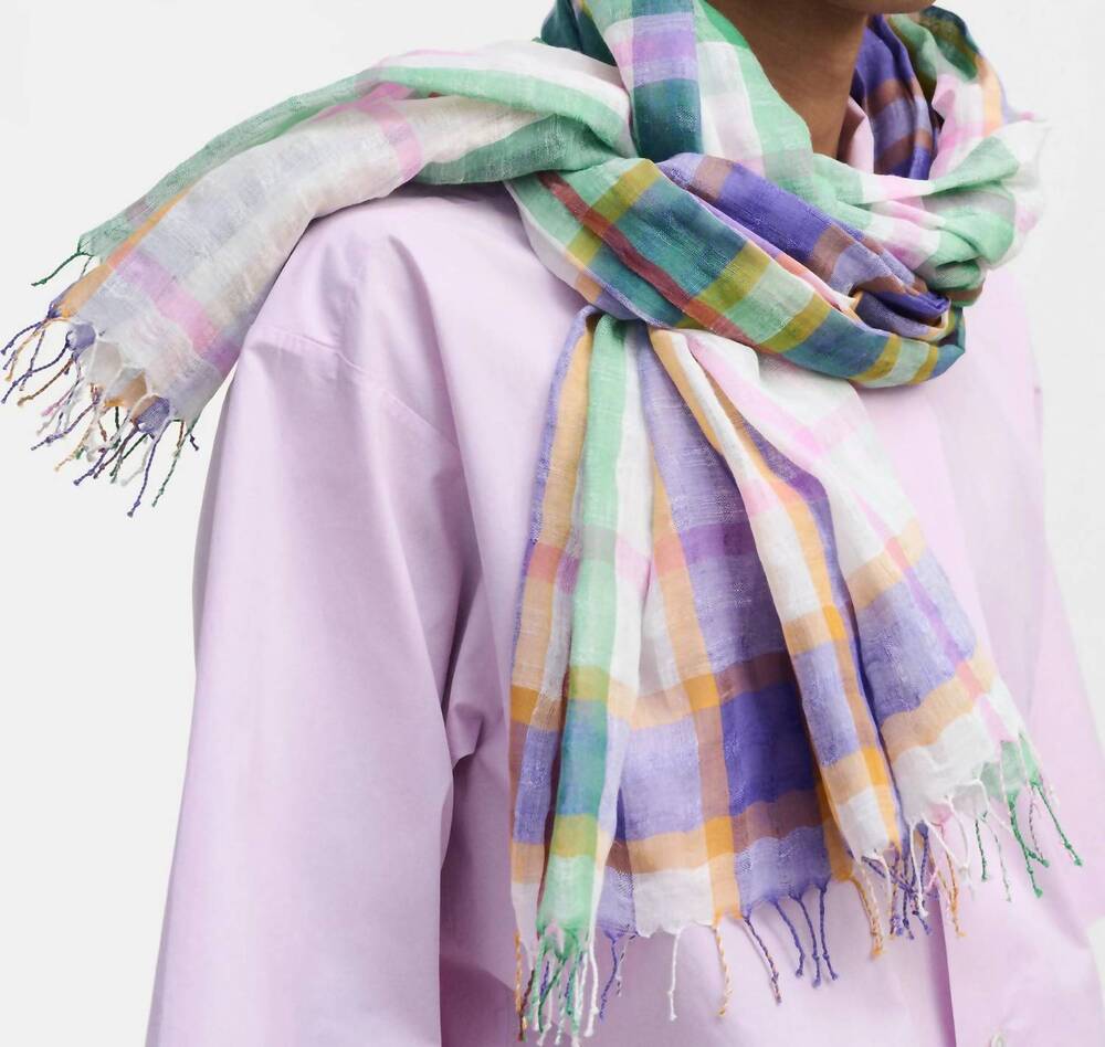 NEW EPICE linen blend scarf in menthe